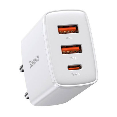 Зарядное устройство Baseus Compact Quick Charger 2 USB-A + USB Type-C 30Вт EU (CCXJ-E02) Белый
