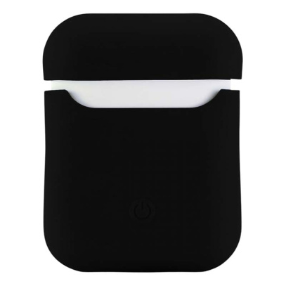 Чехол для Apple AirPods 1/2 Silicone Case Black, черный