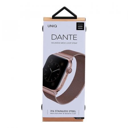 Ремешок UNIQ для Apple Watch 38/40/41 мм Dante Strap Mesh Steel (40MM-DANRGD) Розовое золото