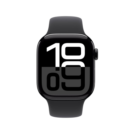 Apple Watch Series 10, 42 мм корпус из алюминия цвета «Jet Black», ремешок Sport Band размера S/M цвета «Black»