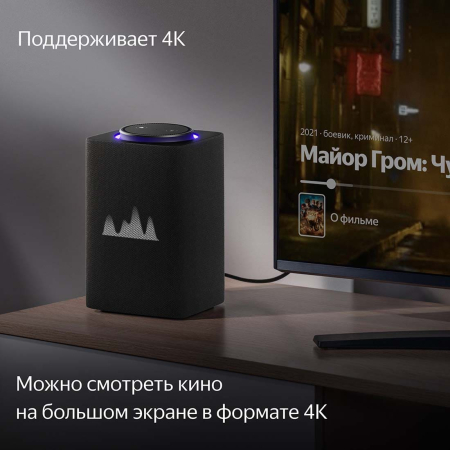 Умная колонка Яндекс.Станция Макс (Алиса, Zigbee) Графитовый