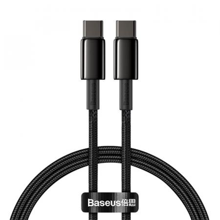 Кабель Baseus Type-C – Type-C Tungsten Gold Fast Charging Data Cable, 100W, 2 м (CATWJ-A01) Черный