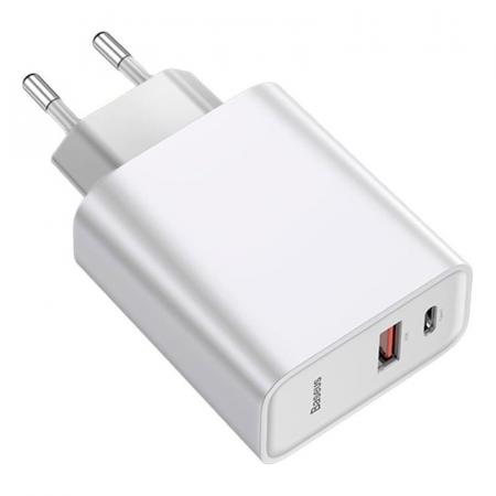 Зарядное устройство USB Type-C с кабелем Baseus Quick Charge 30Вт Speed Series разъем USB Type-C (TZCAFS-A02) Белый