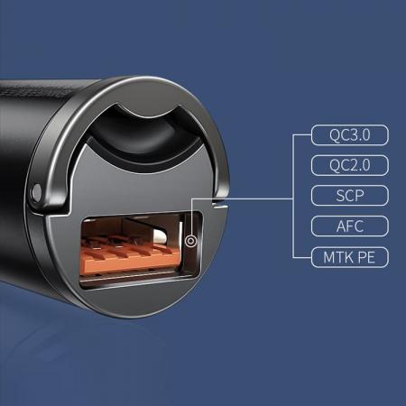 Автомобильная зарядка в прикуриватель быстрая Baseus Tiny Star Mini Quick Charge 30W VCHXXU QC 3.0 (VCHX-A0G) Черный