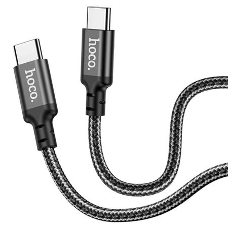 Подарок - Кабель hoco. Super Fast Charging Data Cable разъем Type-C – Type-C, 1 м (X14) Черный