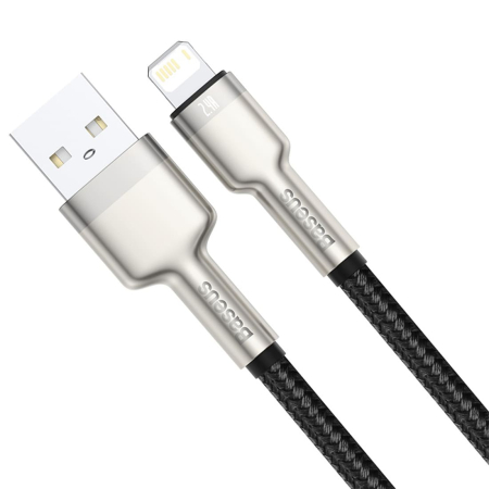 Кабель Baseus Cafule Series Metal Data Cable USB to iP 2,4A, 0,25 м (CALJK-01) Чёрный