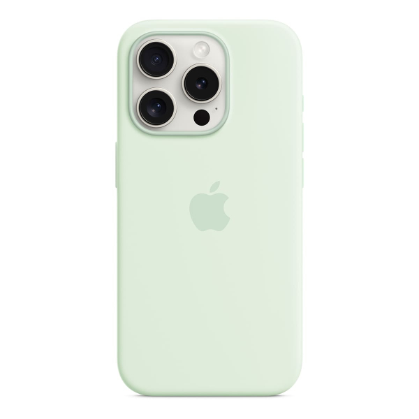 Чехол Silicone Case для Apple iPhone 15 Pro с MagSafe Light Mint, мятный