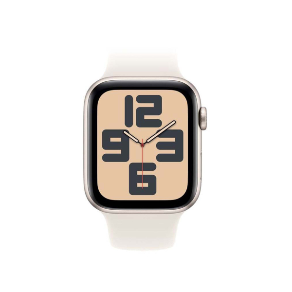 Apple Watch SE (2024), 40 мм корпус из алюминия цвета «Starlight», ремешок Sport Band размера S/M цвета «Starlight»