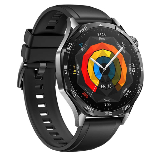 Часы HUAWEI Watch GT 5 Black, 46 мм, цвет корпуса чёрный, цвет ремешка чёрный