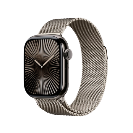 Ремешок для Apple Watch 42/44/45/46/49 mm Gurdini Titanium Milanese Loop, Natural