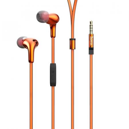 Наушники hoco. Earphones M30 Wire Control Orange, оранжевый