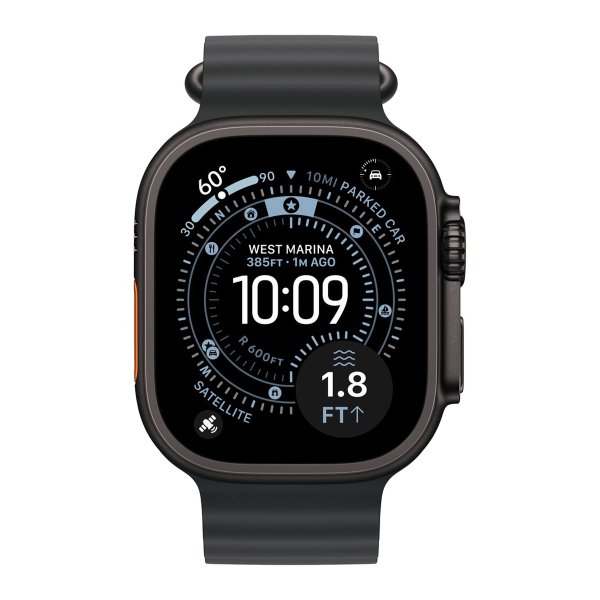 Apple Watch Ultra 3 (2025), 49 мм корпус из титана цвета «Black», ремешок Ocean Band цвета «Black»